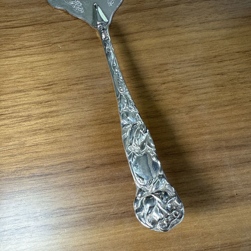 ITALIAN CRAFTED 12'' SILVERPLATED DESSERT Pie SERVER Italy Engraved Elegant - Picture 2 of 7